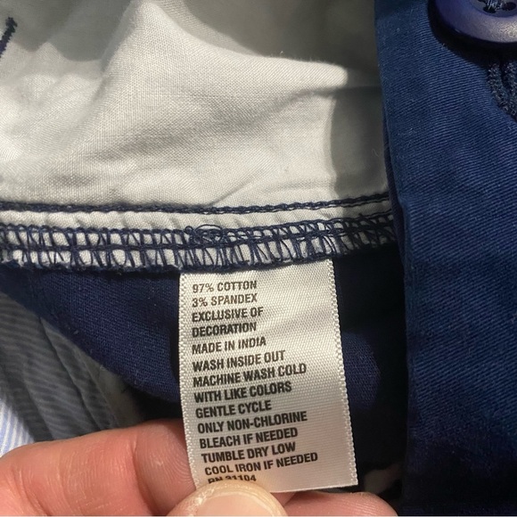 Crown & Ivy Blue Caroline Cotton Stretch Chino Shorts - Picture 5 of 5